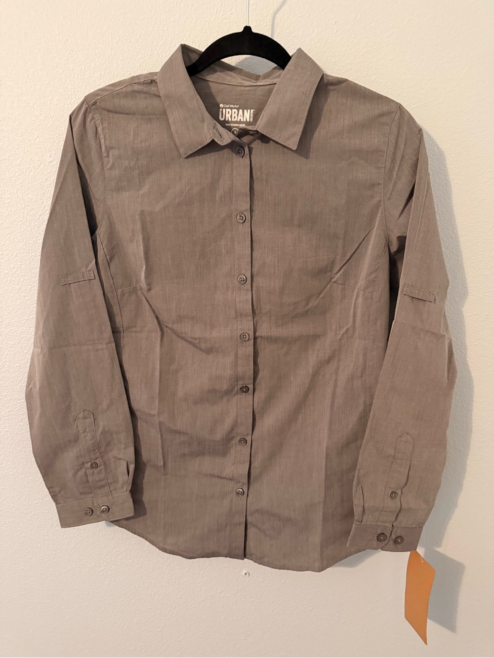 Chef Works Women’s Urban Collection button up shirt in Gray